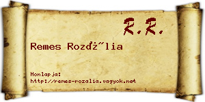 Remes Rozália névjegykártya